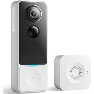 3MP Camera Doorbell Camera Wireless Video Doorbell 2K HD- No Subscription Required, Free Human Motion Detection, Package Detection, Battery Powered, Works with Alexa &Google Assistant,2.4GHz WiFi Only