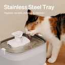 PETLIBRO Cat Water Fountain Stainless Steel Tray, Wireless Pump Cat Fountain, Ultra Quiet Pet Water Fountain, 2.5L Automatic Water Dispenser for Cats, Dual Flow Cat Water Dispenser Easy to Clean