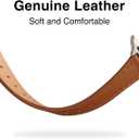 STIROLL Slim Leather Bands Compatible with Apple Watch Band 38mm 40mm 41mm 42mm(Series 11 10), Top Grain Leather Watch Thin Wristband for iWatch SE 9 8 7 6 5 4 3 2 1 (Brown Silver)