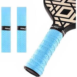 Pickle Grips Pickleball Paddle Grip Tape - Overgrip Grip Wrap for Pickleball Racket - Moisture Wicking Paddle Grip Wrap (2 Pack) (Baby Blue)
