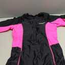 Daci Women Long Sleeve Rash Guard One Piece Boyleg Swimsuit Zipper Surfing Bathing Suit UPF 50+ (Large, Black Pink)