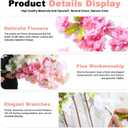 Artificial Cherry Blossom Trees - Fake Flower Background Walls with Simulated Branch and Rattan Design - for Indoor Ceiling Air Conditioning Pipe Ornamental(Pink)