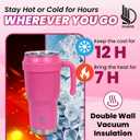 40 Oz Tumbler with Handle & Straw Lid, Insulated Stainless Steel Vacuum Flask, Double Wall Thermal Car Cup for Hot & Cold Drinks, Leak Proof, BPA Free (Slate Gray)