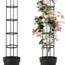 2 Pack Trellis for Climbing Planting Outdoor, 6ft Plant Trellis-Rustproof Metal Pipe with Heavy Duty Plastic Coated, Potted Plant Support for Clematis Vine Jasmine Support