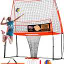 All-in-One Volleyball Training Equipment - 11x8FT - Volleyball Serve Trainer for Practicing Setting Spiking & Serving - Adjustable Height VolleyBall Practice Net for Backyard Training Indoor & Outdoor