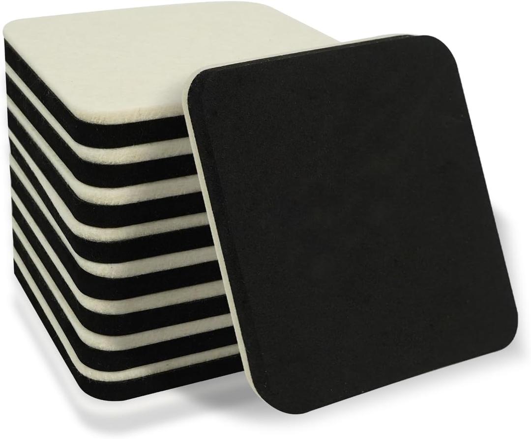 Furniture Sliders 8 Pcs 4 Inch Square Felt Furniture Slider Reusable Heavy Duty Furniture Sliders for Hardwood Floors and Other Hard Surfaces
