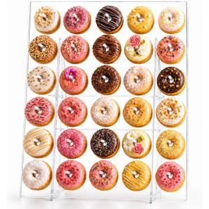 Large Acrylic Donut Wall Display Stand - Holds Up to 60 Donuts & Bagels | 26 x 22 Inch Foldable Clear Donut Board | Holder for Wedding, Baby Shower, Birthday Party & Dessert Table
