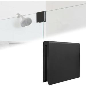 Frameless Glass Shower Door Latch - No Drill Sliding Stop for Privacy, Effective Pet Barrier for Bathroom, Removable & Damage-Free Accessory for Rental Homes & Shared Spaces (Black, 3/8 in)
