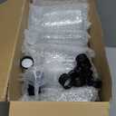 Gejoy 24 Pcs Mini Liquor Bottles Reusable Glass Flask Bottles with Black Caps Clear Empty Alcohol Shot Jars Small Champagne Jars with 4 Funnels for Weddings Party Favors Christmas(6.8 oz)