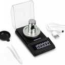 Milligram Scale with USB Supply, NEWACALOX Reloading Scale 100 x 0.001g, High Precision Portable Multifunction Lab Powder Scales with Calibration Tare Weights, Tweezers, Weighing Pans Black