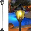 Solar Lamp Post Lights Outdoor Waterproof - 79" Super Bright Solar Pole Lights with Motion Sensor, 3 Colors in 1 for Garden and Patio, 79" tall