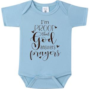 I'm Proof That God Answers Prayers Baby Onesie,Soft 0-3 Months Infant Bodysuit for Pregnancy Reveal or Baptism