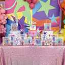 Aliceset 20 Pcs Gymnastics Clear Favor Bags With Handles Gymnastics Birthday Party Decorations Gymnast Gifts Bags for Team Coach Goodie Snack Candy, 8x8x3.15 inches