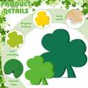 9 Pcs St Patrick's Day Wooden Table Decor Centerpiece Block Shamrock Clover Shape Irish Patty's Tiered Tray Tabletop Sign Decor for Office Mantel Dining Room Home Wood Saint Patrick Party Supplies