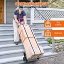 Aluminum Stair Climbing Cart, 600 lbs Capacity Stair Climber Hand Truck Dolly, 2 in 1 Heavy-Duty Trolley Cart with Dual Handles, 6 Wheels & 2 Elastic Ropes for Home Shopping Moving Warehouse