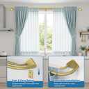 Gold Double Curtain Rod 38 to 130 Inches, Blackout Wrap Around Curtain Rod for Windows, 6/8 Inch Room Darkening Telescoping Double Drapery Rod, Easy Install for Rentals & Apartments