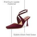 Women's Slingback Heels Square Toe Pumps Ankle Strap Dress Shoes