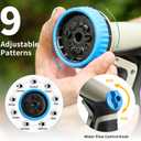 Metal Garden Hose Nozzle, 9 Spray Patterns, Water Hose Nozzle with Labor-saving Buckle & Water Flow Control Knob, for Watering Plants, Washing Cars & Pets