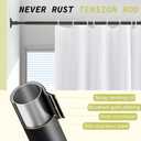 Tension Curtain Rod 31 to112 In Extra Long Curtain Rod Adjustable Pole Heavy Duty Spring Matte Black Shower Curtain Rod for Bathroom Windows Room Divider Never Rust Anti-Slip