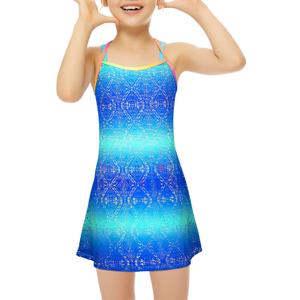 Girls Swim Cover Ups Beach Crochet Mesh Crossback Swimsuits Cover Up Dress for Girls 4-12 Years