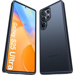 TORRAS Shockproof for Samsung Galaxy S25 Ultra Case, 12FT Military-Grade Protection, Slim Case for Samsung S25 Ultra Case, Matte Translucent Black, Thin, 6.9'' Guardian Series