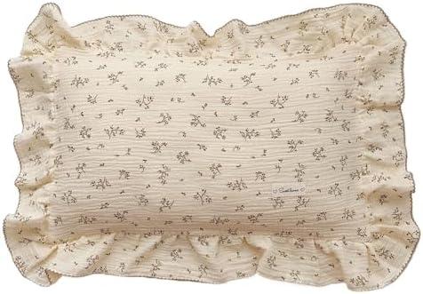 SNRTKA Ruffle Pillow Case 1 Pcs Ruffle Edge Gauze Cotton Princess Pillow Case Pillowcase Decorative for Home Bedding Bedroom(Color 10,48cmX74cm)
