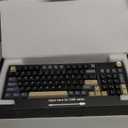 RedThunder K95 Wireless Mechanical Keyboard, TFT Screen & Knob, Tri-Mode BT5.0/2.4GHz/USB-C Hot Swappable Custom, Pre-lubed Linear Pink Switches, Gasket Structure, RGB Gaming Keyboard, Black-Gold