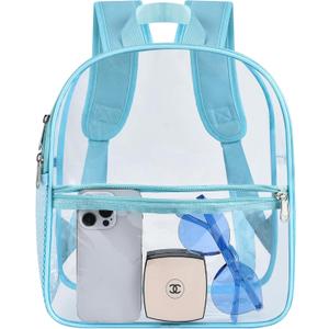 Oraben Clear Backpack for Stadium Events Stadium Backpack Waterproof 12x6x12 Clear Bag for Adult Concert Sport Work (Baby Blue)
