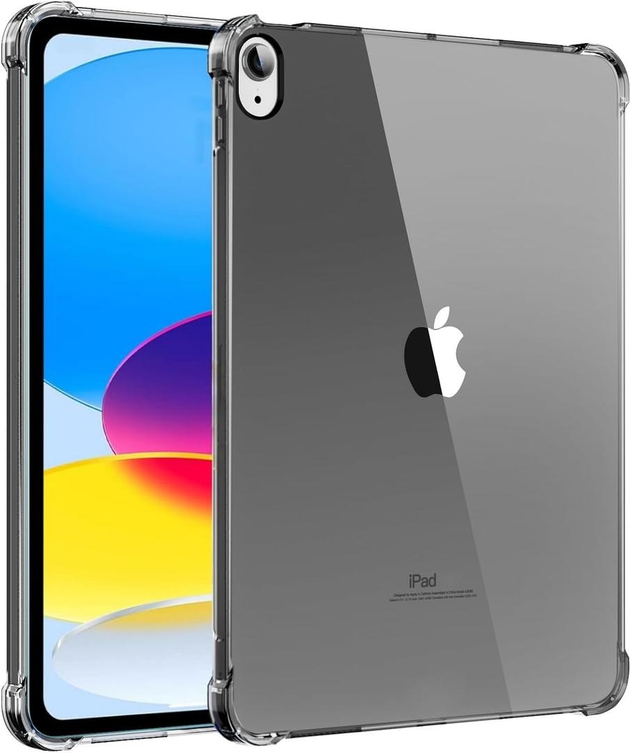 Case for iPad (A16) 11th Generation 11 Inch (2025), iPad 10th Generation 10.9 Inch (2022), Lightweight and Thin, Soft TPU with Air Bumper Guard, Anti-Scratch, Shockproof Impact Resistant, Black