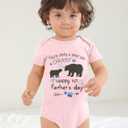BesserBay Baby First Mothers Day 100% Cotton Onesie Fathers Day Outfit Newborn Short Sleeve Bodysuit 0-24 Months (Pink)