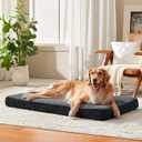 JOEJOY XL Dog Beds Large Sized Dog, Orthopedic Big Dogs Crate Bed with Washable Removable Cover, Extra Thick Egg-Crate Memory Foam Pet Beds up to 80 lbs, Grey, 41"x27"
