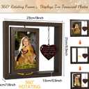 Pet Memorial Gift for Dogs and Cats  Rotating Wooden Picture Frame for 4x6 Photos  Loss of Dog Sympathy Gift, Pet Loss Remembrance Bereavement Keepsake (you left a whole piece of my heart)
