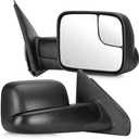 Youxmoto Towing Mirrors Fits 02-08 for Dodge Ram 1500, 03-09 for Dodge Ram 2500/3500 Pickup Truck 2002 2003 2004 2005 2006 2007 2008 2009, Tow Mirrors Heated, Manual Folding/Flip Up
