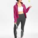 Womens Fleece Lined Half Zip Pullover Cotton Winter Warm Sweatshirt for Women with Thumbhole Pocket (Pink)