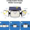 2 Pack Clip on Solar Motion Lights Outdoor with Remote Control, Solar Security Light with 3 Modes, IP65 Waterproof Flood Lights Outside for Garden Patio Garage Backyard