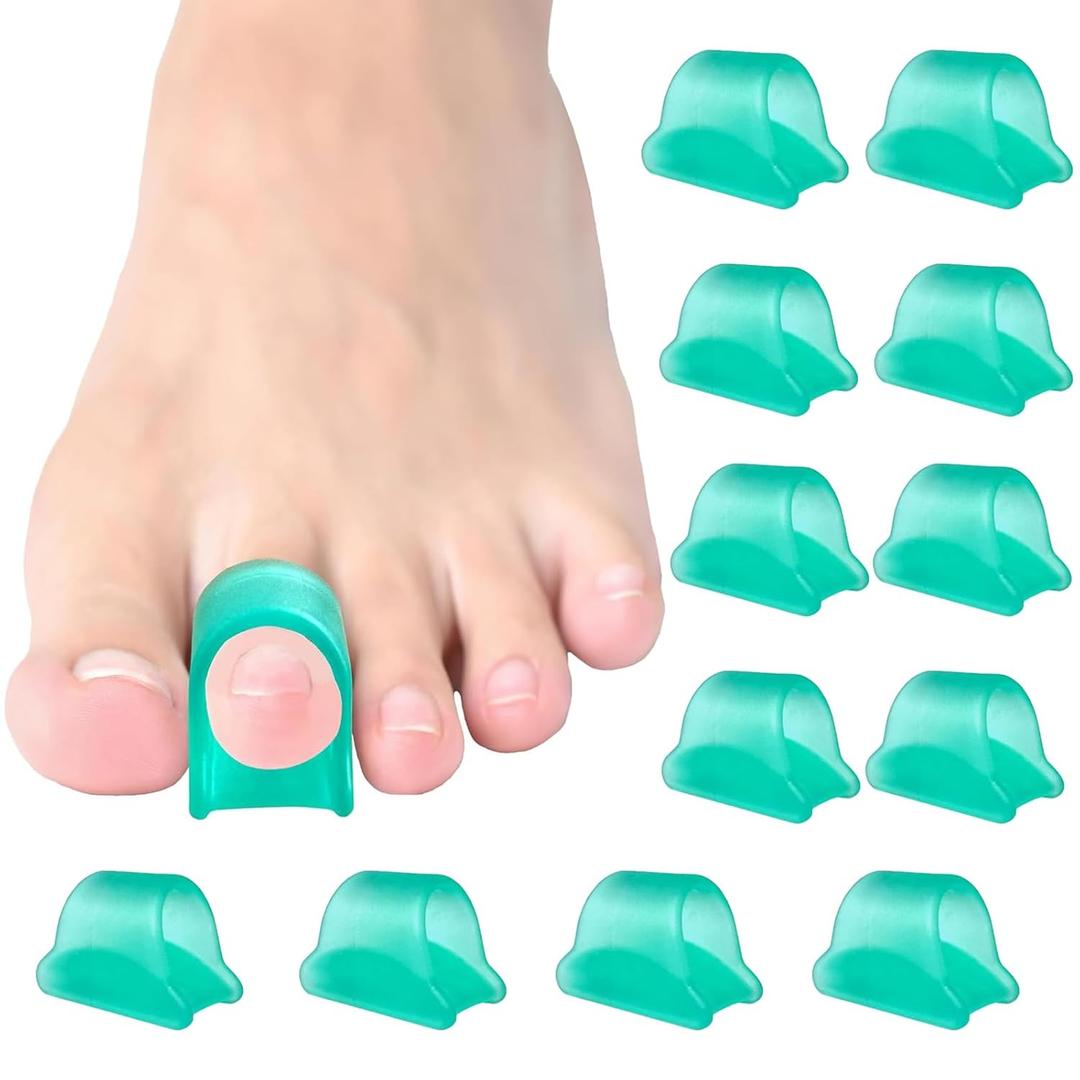 12 Pcs Toe Straighteners for Crooked Toes, Hammertoe Corrector ,Toe Protectors, Bunion Corrector and Bunion Relief, 3 Sizes, Correct Bent, Hammer, Claw Toes, Walking Running Support ( Green)