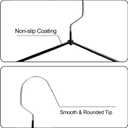 Non-Slip Hanger Metal Hangers Wire Shirt Hangers Chrome and Black Friction, 40 Pack Space Saving Clothes Hanger with Rubber Coating 16.5 Inches