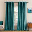 MIULEE Teal Velvet Curtains 90 inches 2 Panels - Luxury Blackout Curtains for Bedroom Living Room Thermal Insulated Super Soft Window Drapes Rod Pocket & Back Tab, W 52 x L 90 inch