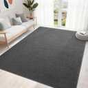 4x6 Feet Grey Area Rugs for Bedroom, Indoor Washable Memory Foam Rug for Living Room, Modern Aesthetic Minimalist Non-Slip Carpets for Kids Boys Girls Adults Dorm Home Decor