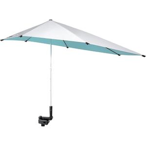 G4Free UPF 50+ Height Adjustable Chair Umbrella with Universal Clamp for Beach Chair, Golf Cart, Wheelchair, Stroller, Bleacher, Patio (Lake Blue)