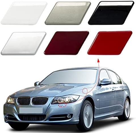 CZShiYue Front Bumper Headlight Washer Nozzle Cover Cap Fit for BMW 3 Series E90 E91 2009 2010 2011 61677211209 61677211210 (Unpainted, Left Driver Side)