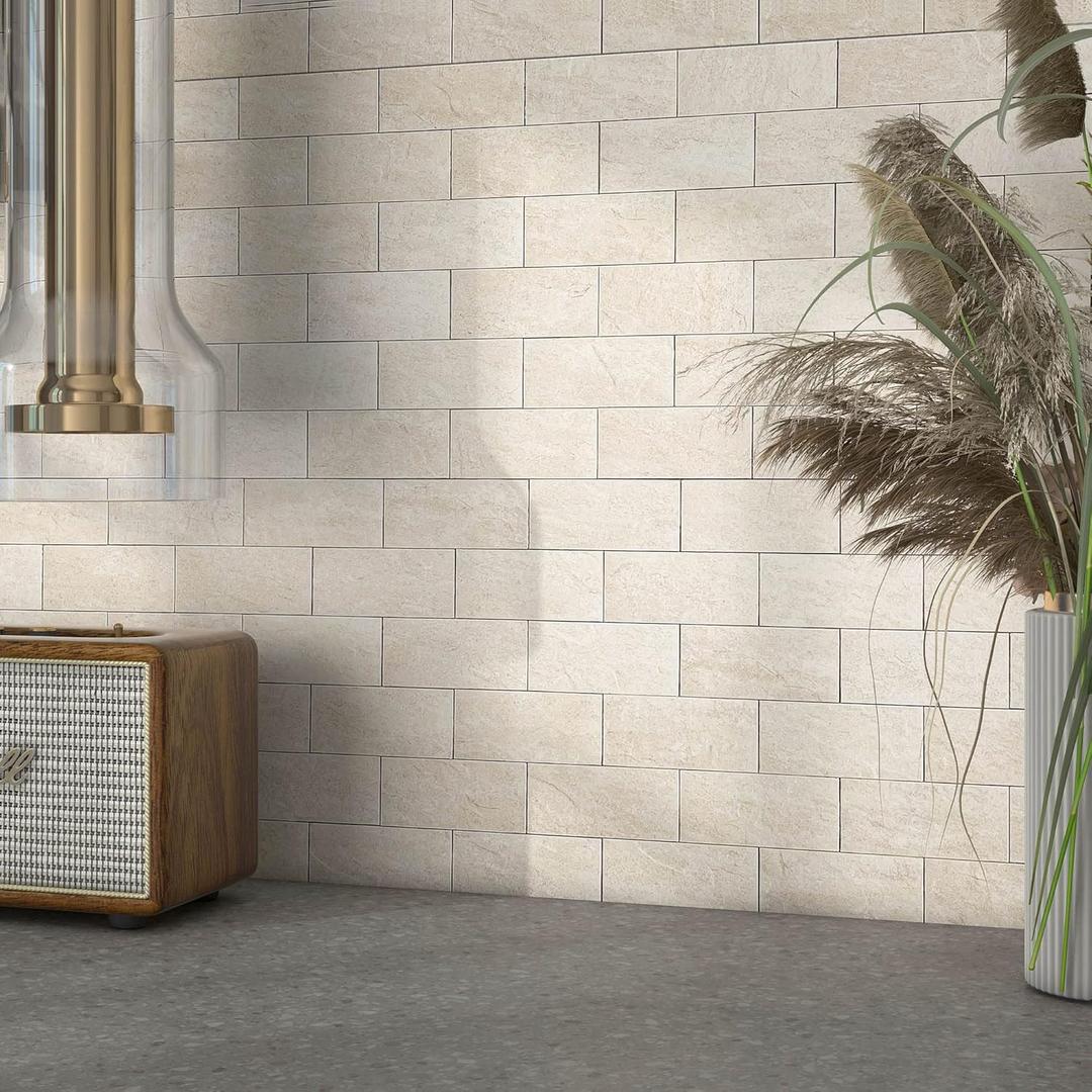 BeNice Peel and Stick Backsplash for Kitchen, Bathroom Wall Backsplash Tile Peel and Stick Shower Tiles Waterproof(5sheets,Rustic Beige)