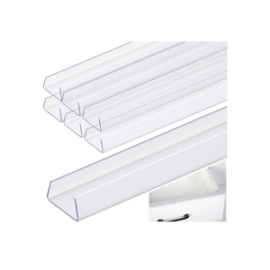4 Pcs 18 in. Cabinet Door Protector Edge Guard-3/4 Thick Slip-On Drawer Door Protector in Clear-Shelf Edge Protectors for Home Kitchen Cabinets Door Edge Protection