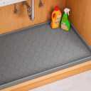 Jin&Bao Waterproof Under Sink Mat 19" x 19", Thick Silicone Mat Cabinet Protector for Kitchen and Bathroom, Shelf Liner, Home Organizer and Storage, Multipurpose Tray for Gadgets and Essentials