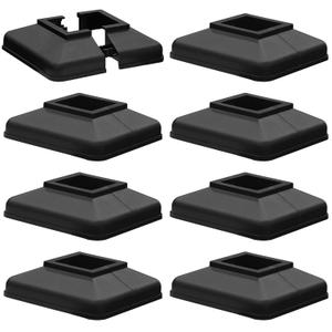 Plastic Lower Post Base Cover, Decorative Square Railing Base Trim, Durable Fence Post Flange Skirt for Patio, Porch, Stair, and Railing Systems (8pack, Fit 1.5'' Post)