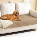 Smiry Waterproof Dog Bed Cover Pet Blanket, Soft Washable Dog Blanket for Furniture Bed Couch Sofa Reversible, Checkered (30"x70", Camel/Beige)