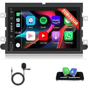 Android 13.0 Car Stereo Double Din for F150 F250 F350 2004-2014 7 Inch HD Touch Screen Car Audio Receiver with GPS Navigation Bluetooth Head Unit Supports, 2G+32G