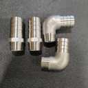 Stainless Steel Elbow 3/4" Hose Barb x1/2" NPT Male 90 Degree Home Brew Pipe Fitting