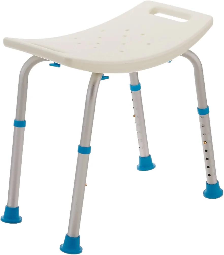 Adjustable Non-Slip Bath & Shower Stool for Inside Shower, 20.08 x 12.2 x 14.17 Inch, White, (770-500)
