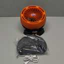 Portable Solar Fan - 10000mAh Big Battery, Compact & Lightweight, Solar-Powered, 4 Speeds & LED Light for Camping, Hiking & Emergencies! (Small, Orange)